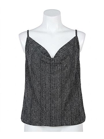Umgee Lurex Cowl Neck Tank Top in Silver (view 1)