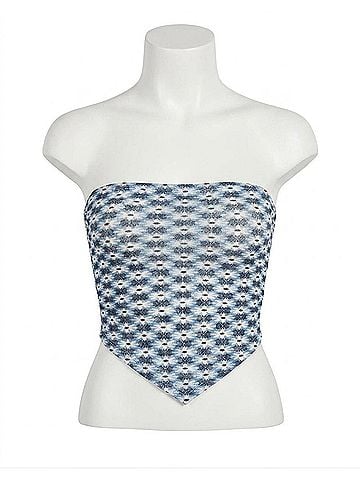 Free People Women's Boulevard Tube Top in Blue Vista Combo (view 1)