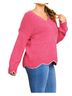 Umgee Pink Zig Zag Pullover Sweater in Hot Pink Size 1X - photo 3