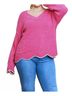 Umgee Pink Zig Zag Pullover Sweater in Hot Pink Size XL - photo 2