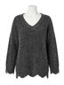 Umgee Black Zig Zag Pullover Sweater in Black Size 1X - photo 1
