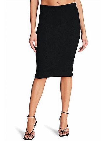 Steve Madden Vivian Midi Skirt in Black (view 2)