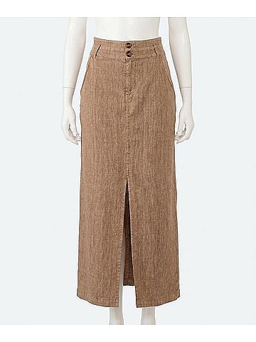 Kut from the Kloth Freida Front Slit Skirt in Wood (view 1)