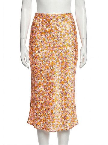 Steve Madden Mindy Midi Skirt in Orange Blossum (view 1)