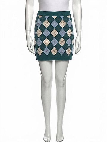Free People Argyle Viola Mini Skirt in Marine (view 1)