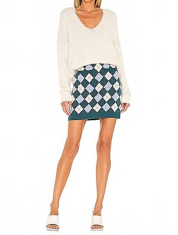 Free People Argyle Viola Mini Skirt in Marine (view 2)