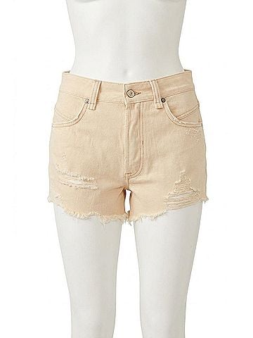 Free People Now Or Never Denim Short in Ecru (view 1)