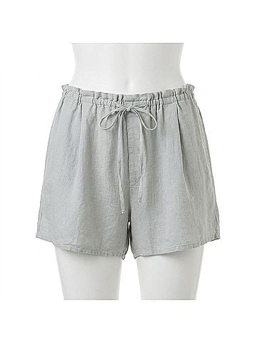 Bella Dahl Women's Linen Ruffle Waist Short in Muted Sage (view 1)