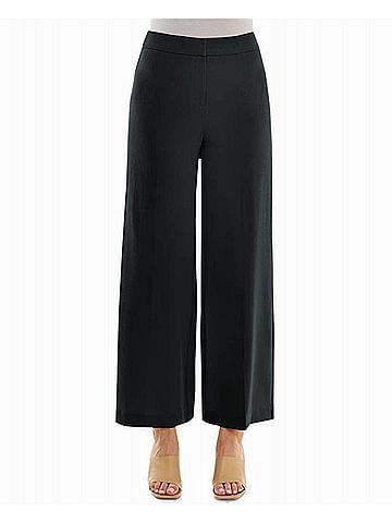 Nicole Miller Claire Stretch Crepe Wide Leg Pants in Very Black (view 2)