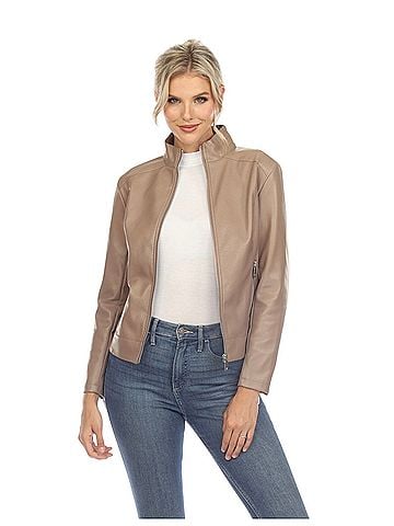 White Mark Faux Leather Jacket (view 1)