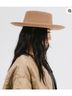 Gigi Pip 100% Wool Solid Tan Black Fedora Size 57 S/M - photo 3