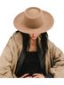 Gigi Pip 100% Wool Solid Tan Black Fedora Size 57 S/M - photo 2