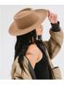 Gigi Pip 100% Wool Solid Tan Black Fedora Size 57 S/M - photo 4