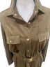 Zara 100% Microfiber Polyester Brown Green Casual Dress Size L - photo 4