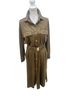 Zara 100% Microfiber Polyester Brown Green Casual Dress Size L - photo 1