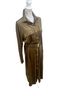 Zara 100% Microfiber Polyester Brown Green Casual Dress Size L - photo 2