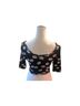 Annabelle Floral Black White Yellow Short Sleeve Blouse Size S - photo 2