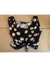 Annabelle Floral Black White Yellow Short Sleeve Blouse Size S - photo 5