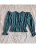 Ulla Johnson 100% Cotton Stripes Teal Long Sleeve Blouse Size 10 - photo 4