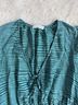 Ulla Johnson 100% Cotton Stripes Teal Long Sleeve Blouse Size 10 - photo 3
