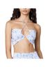 REVOLVE 100% Cotton Floral White Blue Halter Top Size S - photo 1
