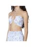 REVOLVE 100% Cotton Floral White Blue Halter Top Size S - photo 9