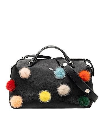Fendi Fendi By The Way Medium Handbag Shoulder Bag 2WAY 8BL124 Black Multicolor Leather Fur Women's FENDI (view 1)