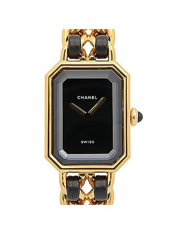 Chanel Chanel CHANEL Première M Watch, Gold Plated Leather, Women's, Black, H0001 (view 1)