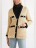 Maje 100% Cotton Tweed Yellow Black Cardigan Size S - photo 3