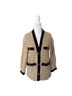 Maje 100% Cotton Tweed Yellow Black Cardigan Size S - photo 1