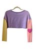 LoveShackFancy x Beach Riot Color Block Purple Pink Sweatshirt Size S - photo 2