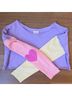 LoveShackFancy x Beach Riot Color Block Purple Pink Sweatshirt Size S - photo 7