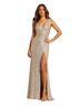 Mac Duggal 100% Polyester Tan Ivory Cocktail Dress Size 4 - photo 1