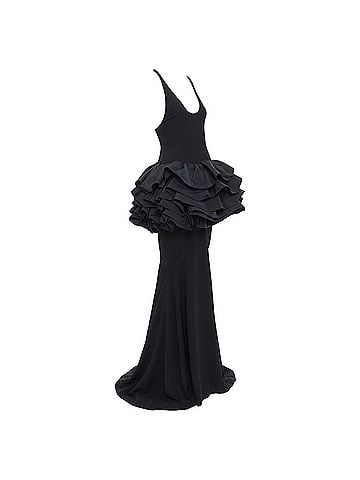 Alexandre Vauthier rare ALEXANDRE VAUTHIER COUTURE black scoop ruffle peplum evening gown dress (view 1)