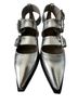 ALLSAINTS 100% Leather Solid Silver Flats Size EU 37 - photo 1