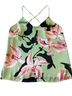 Express 100% Polyester 100% Recycled Polyester Floral Green Pink Black Sleeveless Top Size 8 - photo 1