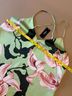 Express 100% Polyester 100% Recycled Polyester Floral Green Pink Black Sleeveless Top Size 8 - photo 4