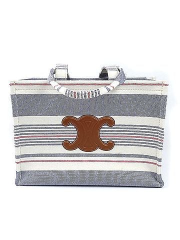 Céline CELINE Celine Large Cabas Thais Tote Bag White x Blue Red 196762FYN Triomphe Women's (view 1)