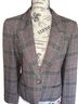 Pendleton 100% Wool Plaid Brown Blue Blazer Size 12 - photo 4