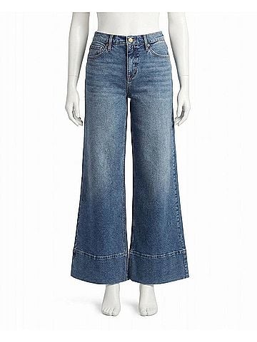 Nicole Miller Hudson Yards Mid Rise Wide Leg Jean in Dark Blue (view 1)