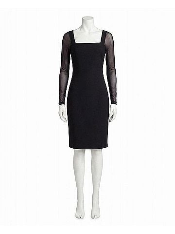 Nicole Miller Naomi Long Sleeve Midi Dress in Very Black (view 1)