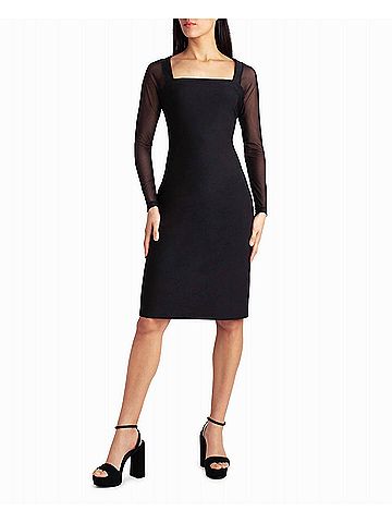 Nicole Miller Naomi Long Sleeve Midi Dress in Very Black (view 2)
