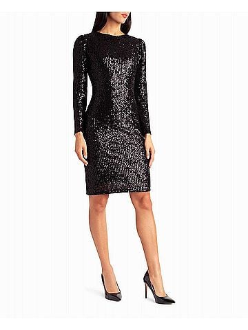 Nicole Miller Sequin Sheath Olivia Dress in Very Black Sequins (view 2)