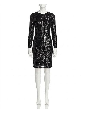 Nicole Miller Sequin Sheath Olivia Dress in Very Black Sequins (view 1)