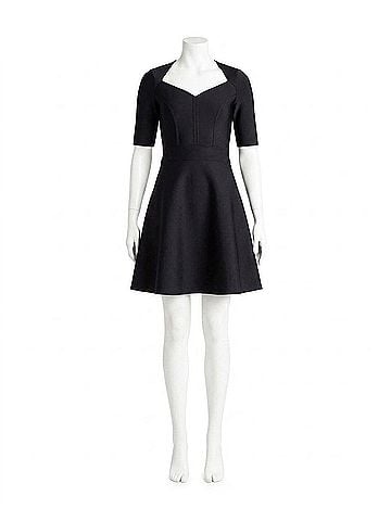 Nicole Miller Alice Short Sleeve A-Line Dress in Very Black (view 1)