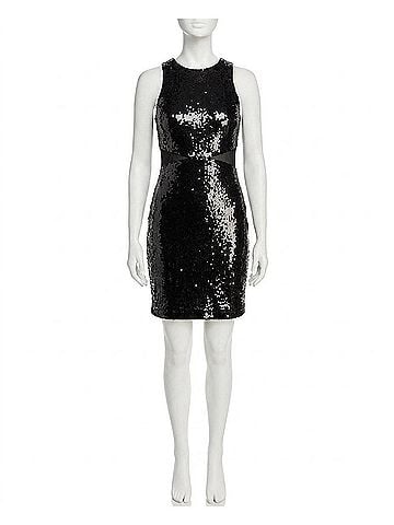 Nicole Miller Kendall Sequin Sleeveless Mini Dress in Very Black Sequins (view 1)