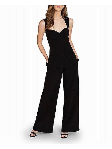 Nicole Miller Heavy Jersey Wide Leg Jumpsuit in Nm Black (view 2)