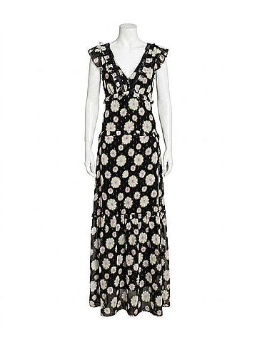 Nicole Miller Hazy Daisy Ruffle Maxi Dress in Hazy Daisy (view 1)