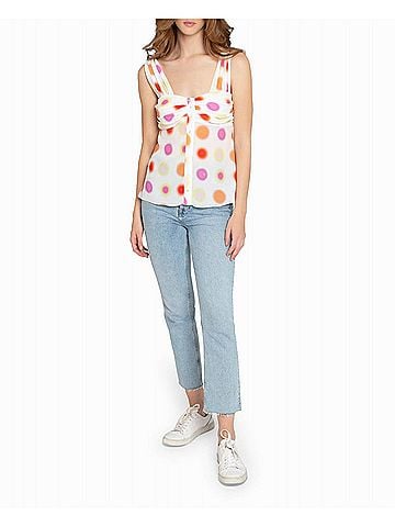 Nicole Miller Radiant Aura Silk Top in White Aura Dot (view 2)