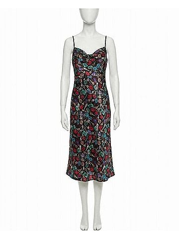 Nicole Miller Gabriella Satin Midi Slip Dress in Keys (view 1)